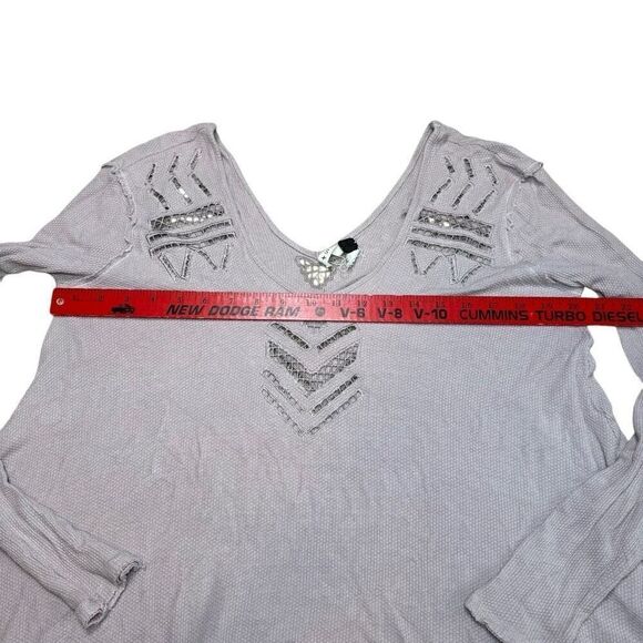 Free People We The Free‎ Moonrise Cutwork Thermal Shirt Women’s Size Small Lilac - Picture 6 of 9
